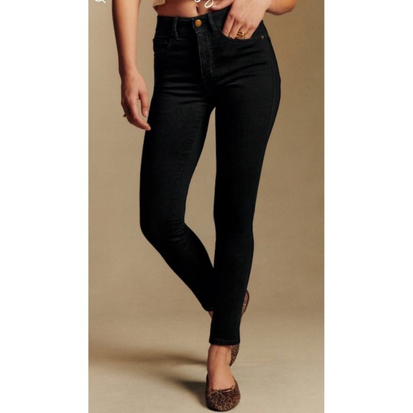 Sezane Denim - SEZANE Women Slim Parfait Heather Black Jeans Size 27 Button Fly READ DESC